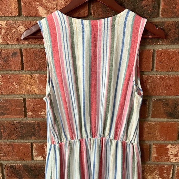 Old Navy Red Stripe Sleeveless Button Up Dress - Picture 7 of 8